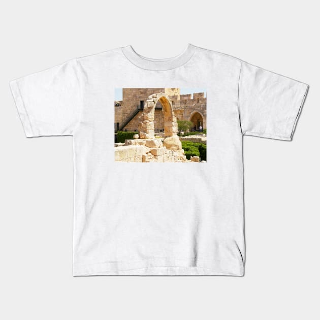 Israel, Jerusalem. Citadel Arch Kids T-Shirt by UltraQuirky